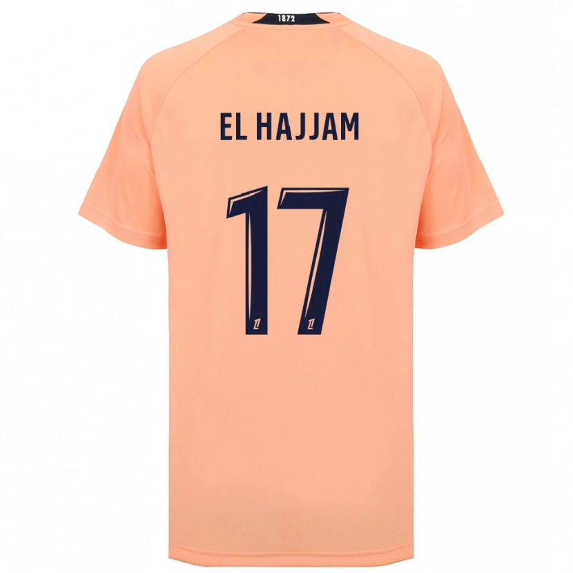 Danxen Hombre Camiseta Oualid El Hajjam #17 Naranja Azul Marino 2ª Equipación 2025/26 La Camisa