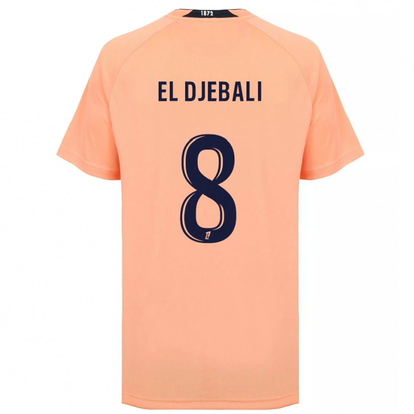 Danxen Hombre Camiseta Rayan El Djebali #8 Naranja Azul Marino 2ª Equipación 2025/26 La Camisa