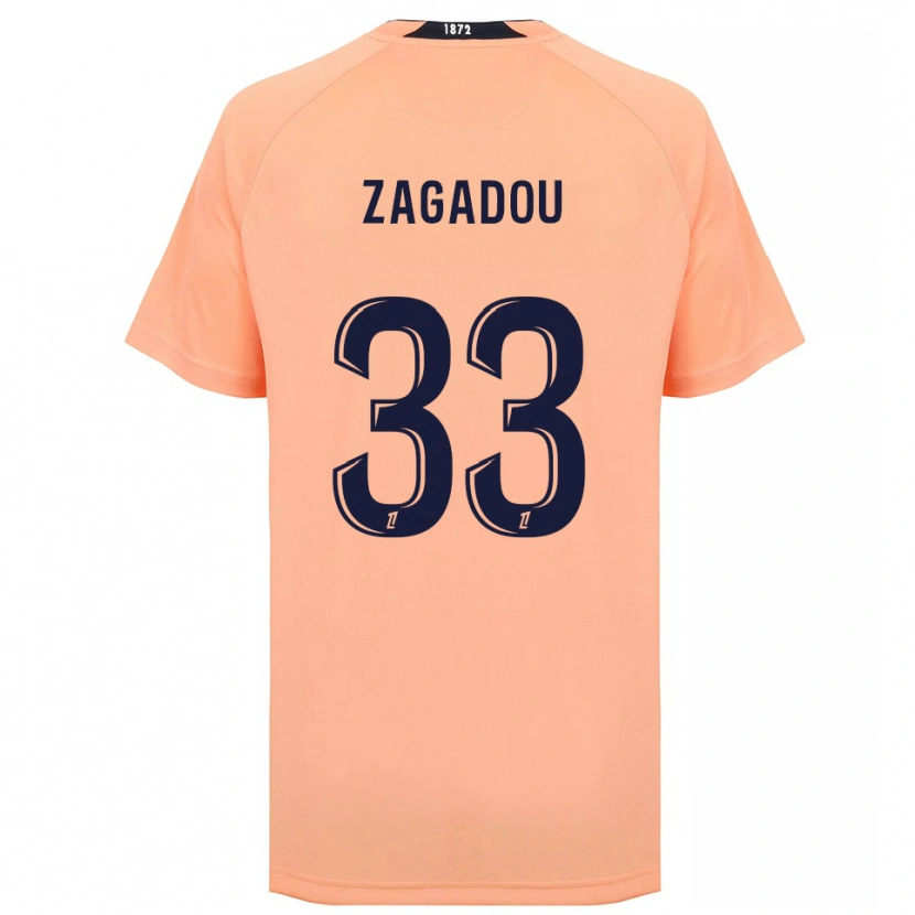 Danxen Hombre Camiseta Stephan Zagadou #33 Naranja Azul Marino 2ª Equipación 2025/26 La Camisa