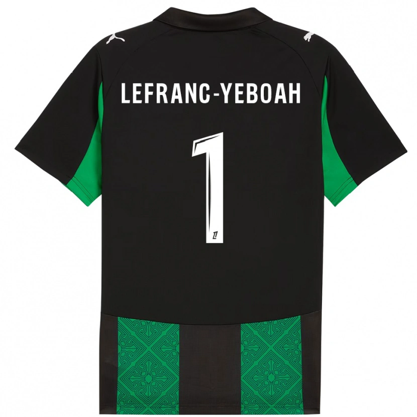 Danxen Hombre Camiseta Daïvy Lefranc-Yeboah #1 Negro Verde 2ª Equipación 2025/26 La Camisa