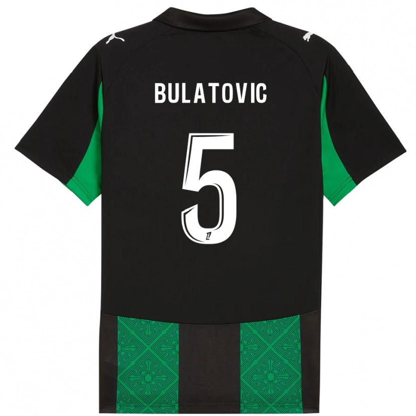 Danxen Hombre Camiseta Andrija Bulatovic #5 Negro Verde 2ª Equipación 2025/26 La Camisa