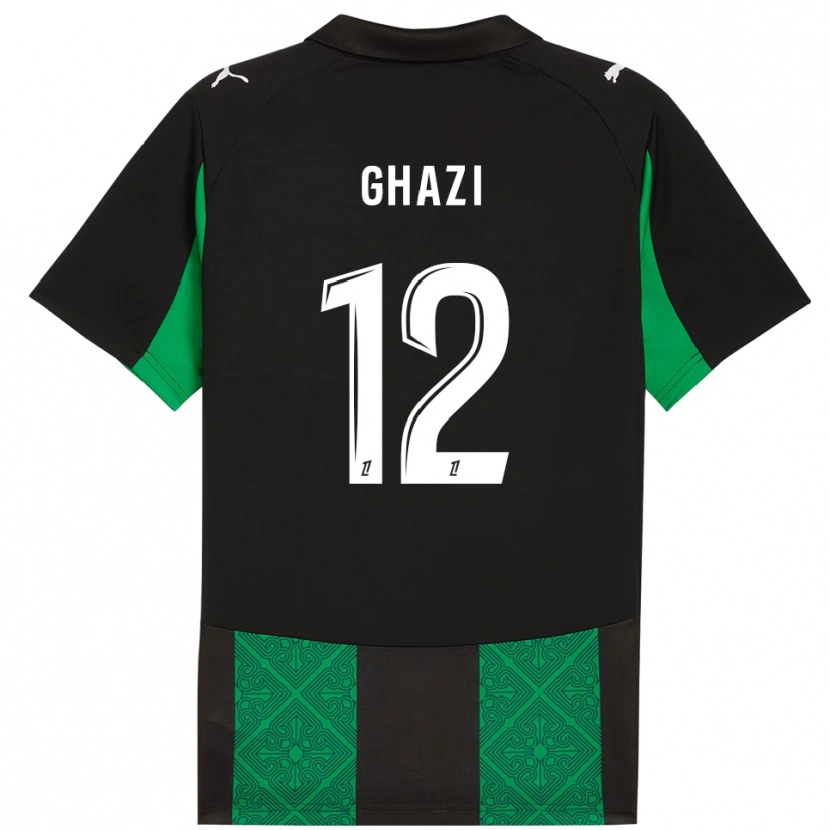 Danxen Hombre Camiseta Ali Ghazi #12 Negro Verde 2ª Equipación 2025/26 La Camisa