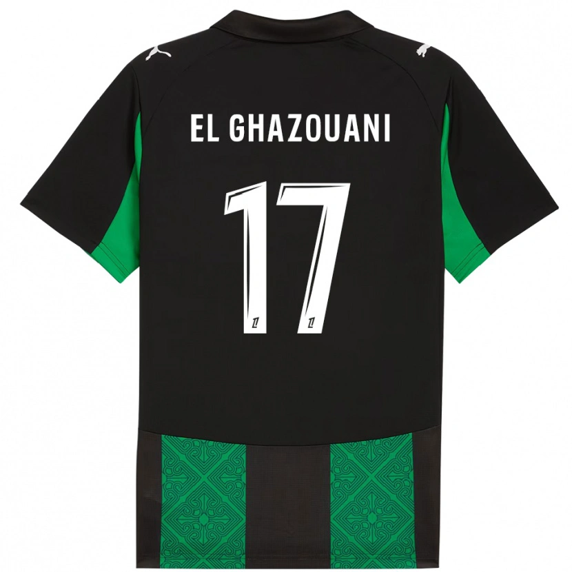 Danxen Hombre Camiseta Fatima El Ghazouani #17 Negro Verde 2ª Equipación 2025/26 La Camisa