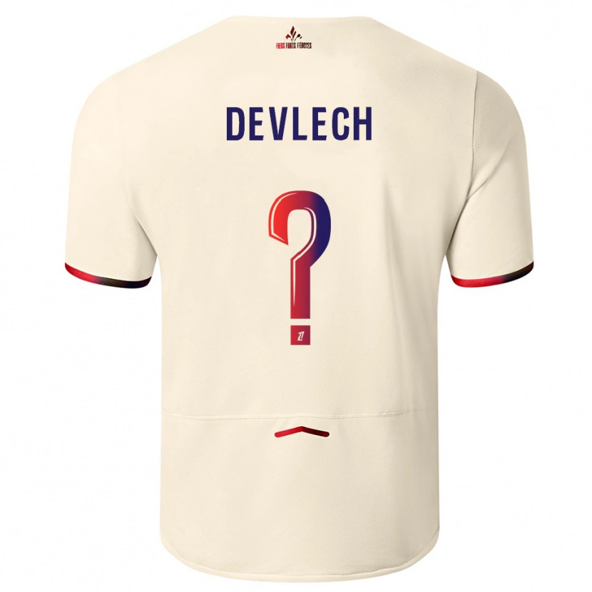 Danxen Hombre Camiseta Gwenaëlle Devleesschauwer #0 Blanquecino Rojo 2ª Equipación 2025/26 La Camisa