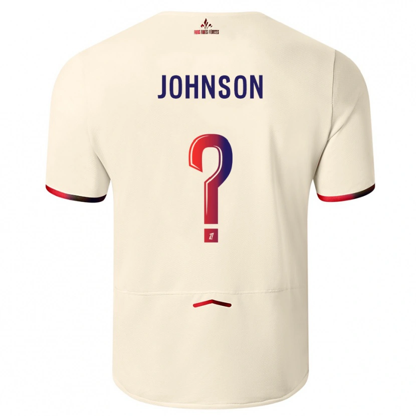 Danxen Hombre Camiseta Kédie Johnson #0 Blanquecino Rojo 2ª Equipación 2025/26 La Camisa