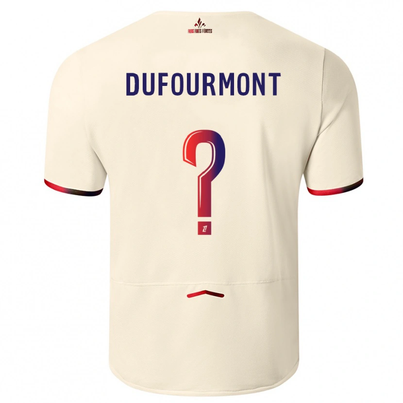 Danxen Hombre Camiseta Eléa Dufourmont #0 Blanquecino Rojo 2ª Equipación 2025/26 La Camisa