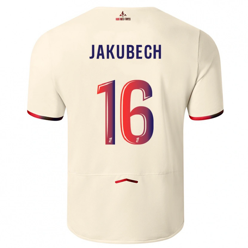 Danxen Hombre Camiseta Adam Jakubech #16 Blanquecino Rojo 2ª Equipación 2025/26 La Camisa