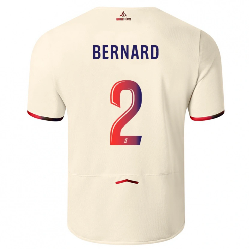 Danxen Hombre Camiseta Loïk Bernard #2 Blanquecino Rojo 2ª Equipación 2025/26 La Camisa
