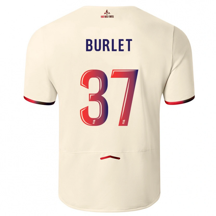 Danxen Hombre Camiseta Vincent Burlet #37 Blanquecino Rojo 2ª Equipación 2025/26 La Camisa