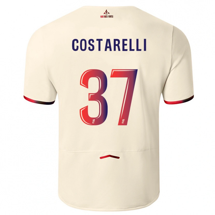 Danxen Hombre Camiseta Morgan Costarelli #37 Blanquecino Rojo 2ª Equipación 2025/26 La Camisa
