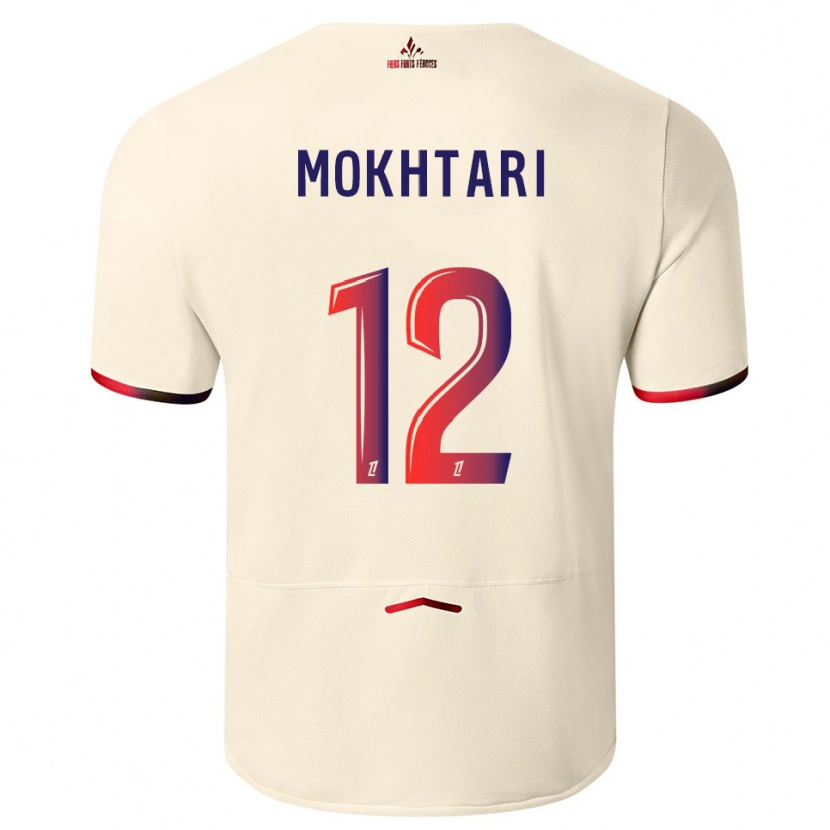 Danxen Hombre Camiseta Brahim Mokhtari #12 Blanquecino Rojo 2ª Equipación 2025/26 La Camisa