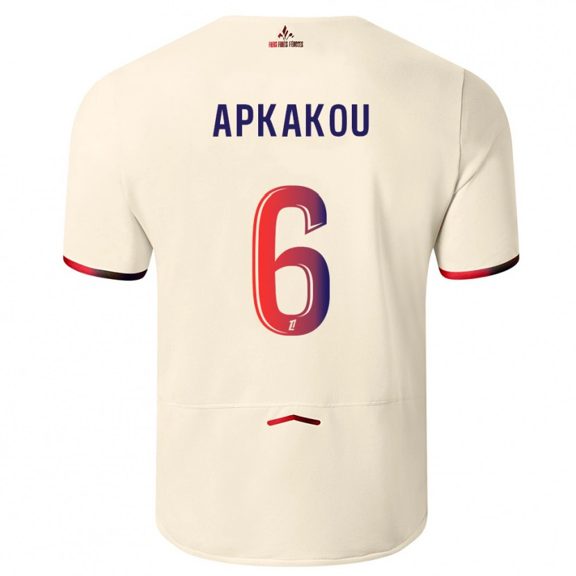 Danxen Hombre Camiseta Ethan Apkakou #6 Blanquecino Rojo 2ª Equipación 2025/26 La Camisa