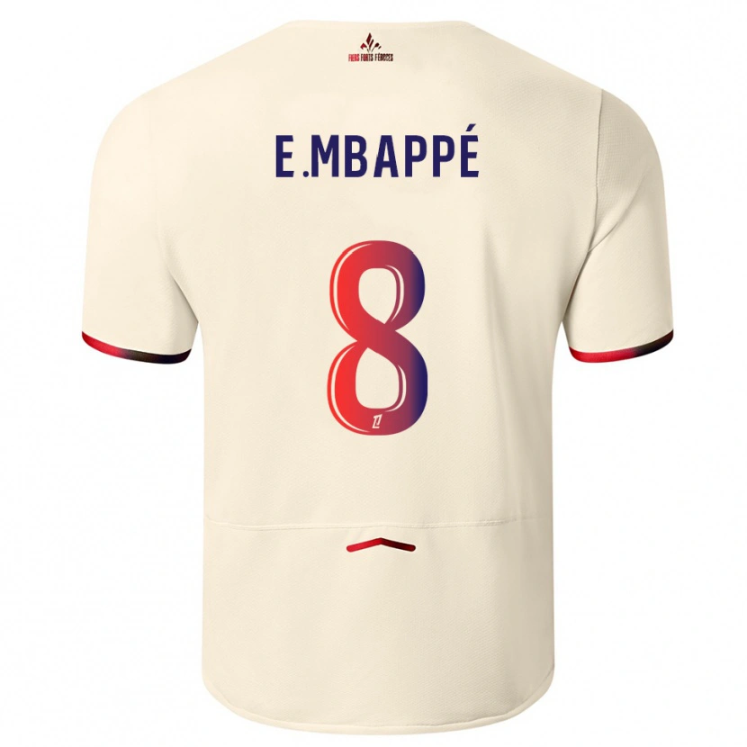 Danxen Hombre Camiseta Ethan Mbappé #8 Blanquecino Rojo 2ª Equipación 2025/26 La Camisa