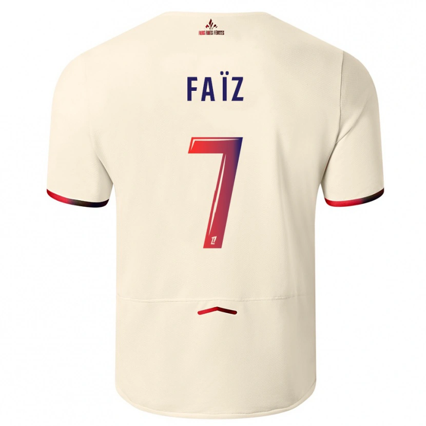 Danxen Hombre Camiseta Adame Faïz #7 Blanquecino Rojo 2ª Equipación 2025/26 La Camisa