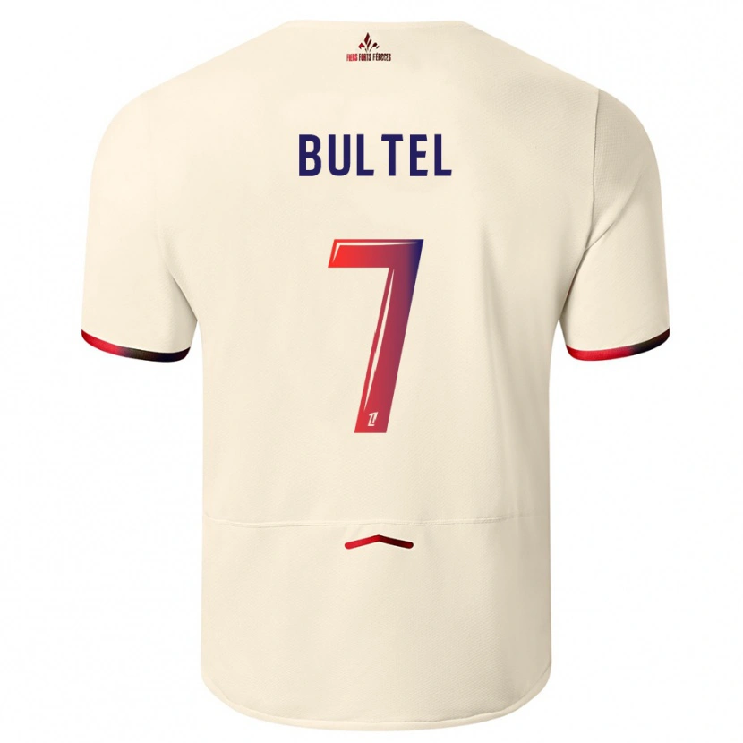 Danxen Hombre Camiseta Ludivine Bultel #7 Blanquecino Rojo 2ª Equipación 2025/26 La Camisa