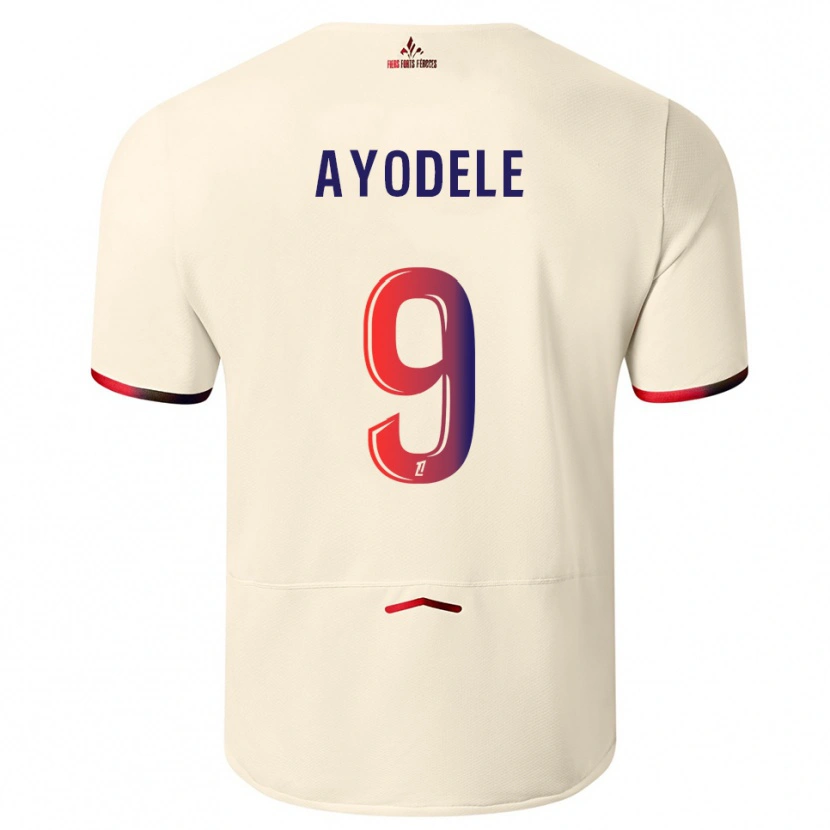 Danxen Hombre Camiseta Adeshina Ayodele #9 Blanquecino Rojo 2ª Equipación 2025/26 La Camisa