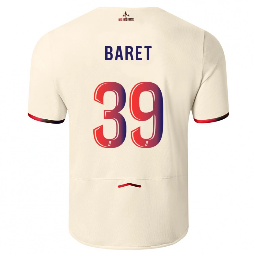 Danxen Hombre Camiseta Lilian Baret #39 Blanquecino Rojo 2ª Equipación 2025/26 La Camisa