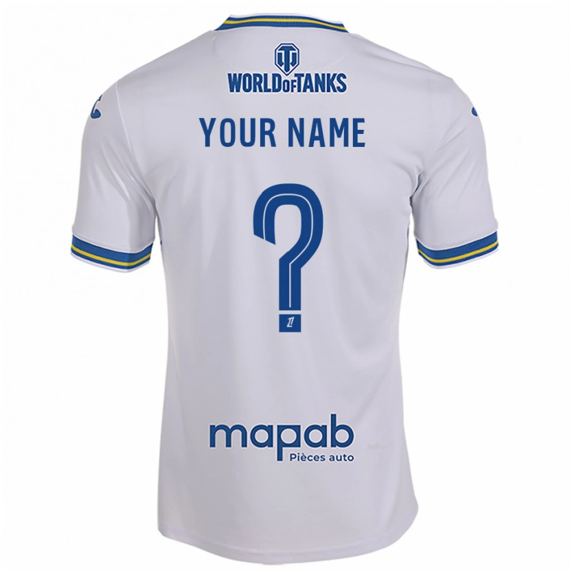 Danxen Hombre Camiseta Su Nombre #0 Blanco Celeste 2ª Equipación 2025/26 La Camisa