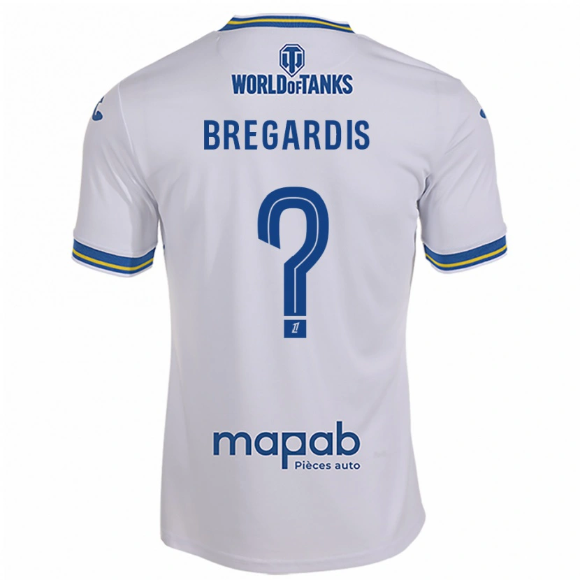 Danxen Hombre Camiseta Tom Bregardis #0 Blanco Celeste 2ª Equipación 2025/26 La Camisa