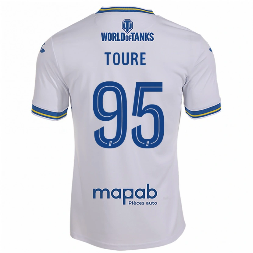 Danxen Hombre Camiseta Isaak Touré #95 Blanco Celeste 2ª Equipación 2025/26 La Camisa