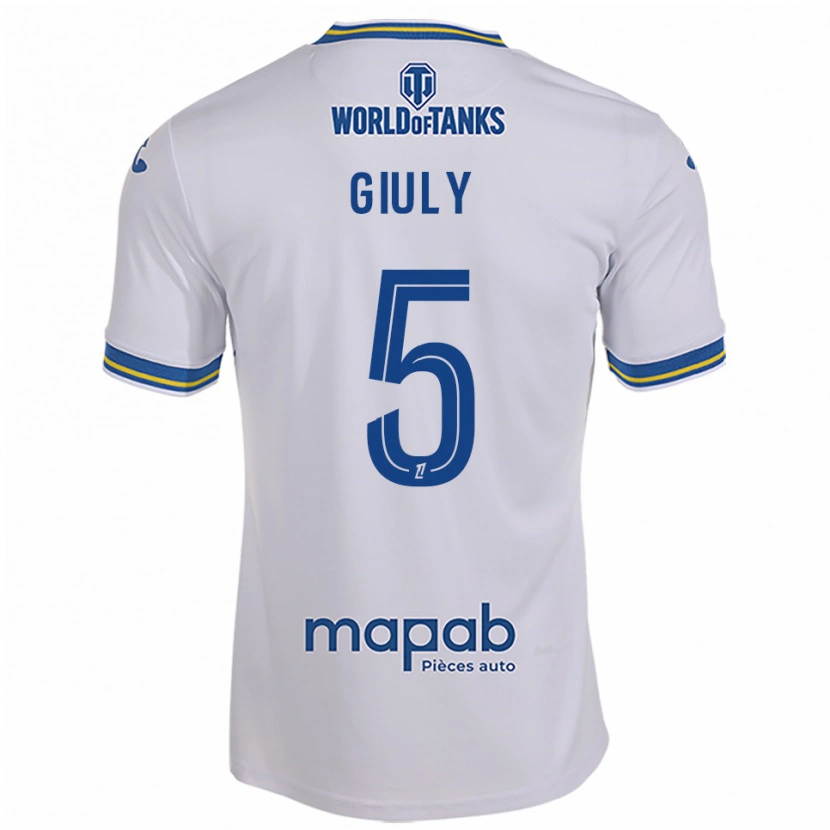 Danxen Hombre Camiseta Jade Giuly #5 Blanco Celeste 2ª Equipación 2025/26 La Camisa