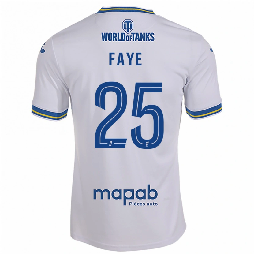 Danxen Hombre Camiseta Abdoulaye Faye #25 Blanco Celeste 2ª Equipación 2025/26 La Camisa