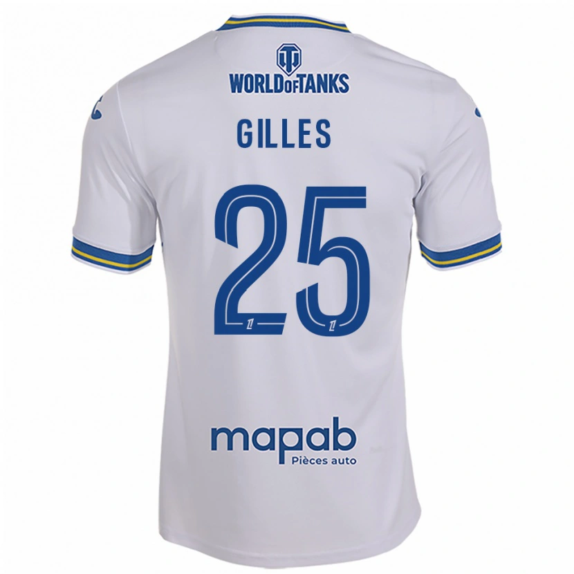 Danxen Hombre Camiseta Elodie Gilles #25 Blanco Celeste 2ª Equipación 2025/26 La Camisa