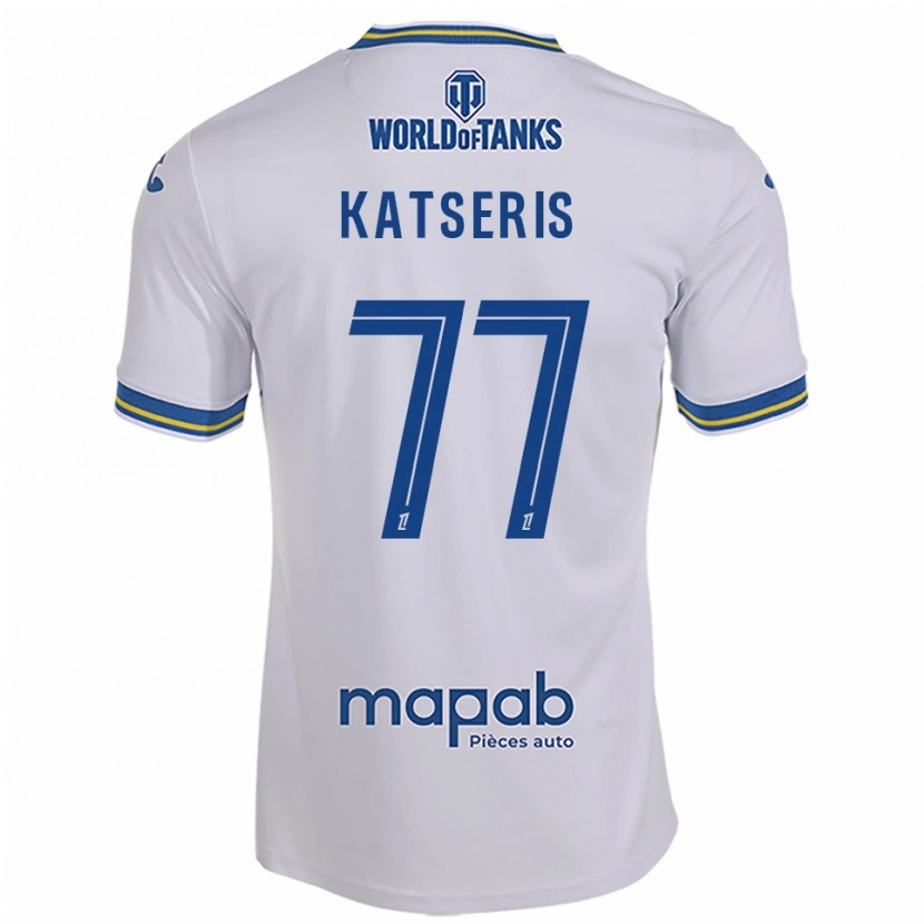 Danxen Hombre Camiseta Panos Katseris #77 Blanco Celeste 2ª Equipación 2025/26 La Camisa