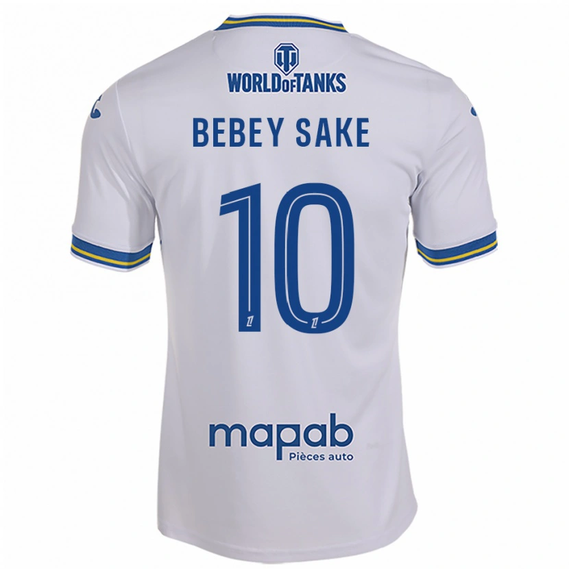 Danxen Hombre Camiseta Mattéo Bebey Sake #10 Blanco Celeste 2ª Equipación 2025/26 La Camisa
