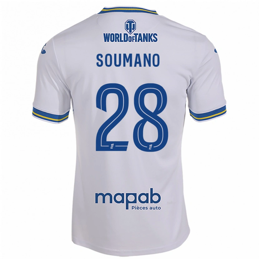 Danxen Hombre Camiseta Sambou Soumano #28 Blanco Celeste 2ª Equipación 2025/26 La Camisa