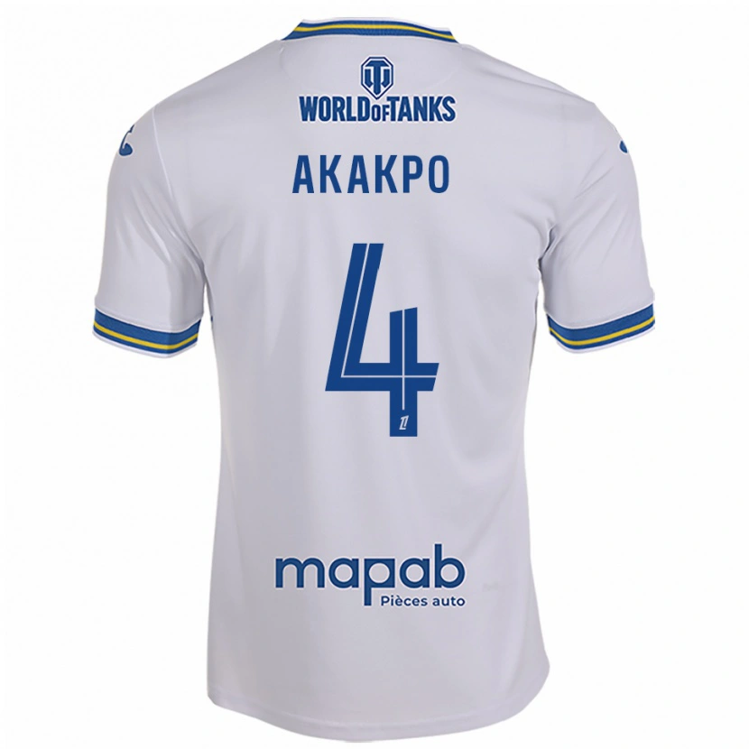 Danxen Hombre Camiseta Izak Akakpo #4 Blanco Celeste 2ª Equipación 2025/26 La Camisa