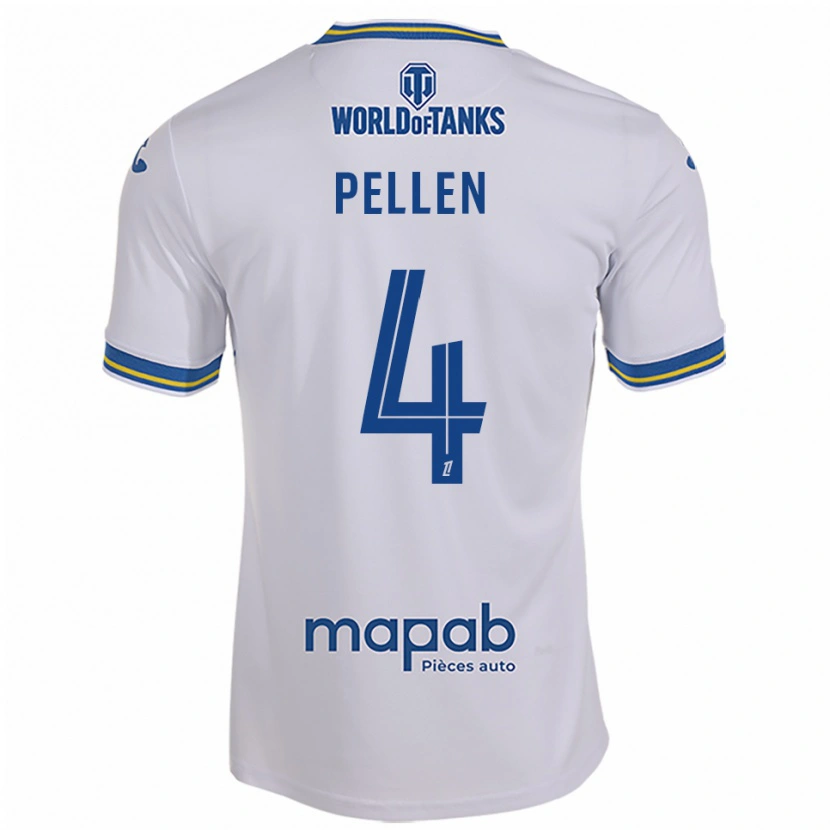 Danxen Hombre Camiseta Louise Pellen #4 Blanco Celeste 2ª Equipación 2025/26 La Camisa