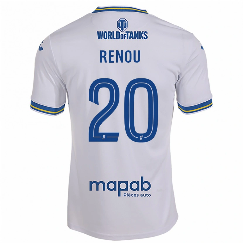 Danxen Hombre Camiseta Camille Renou #20 Blanco Celeste 2ª Equipación 2025/26 La Camisa