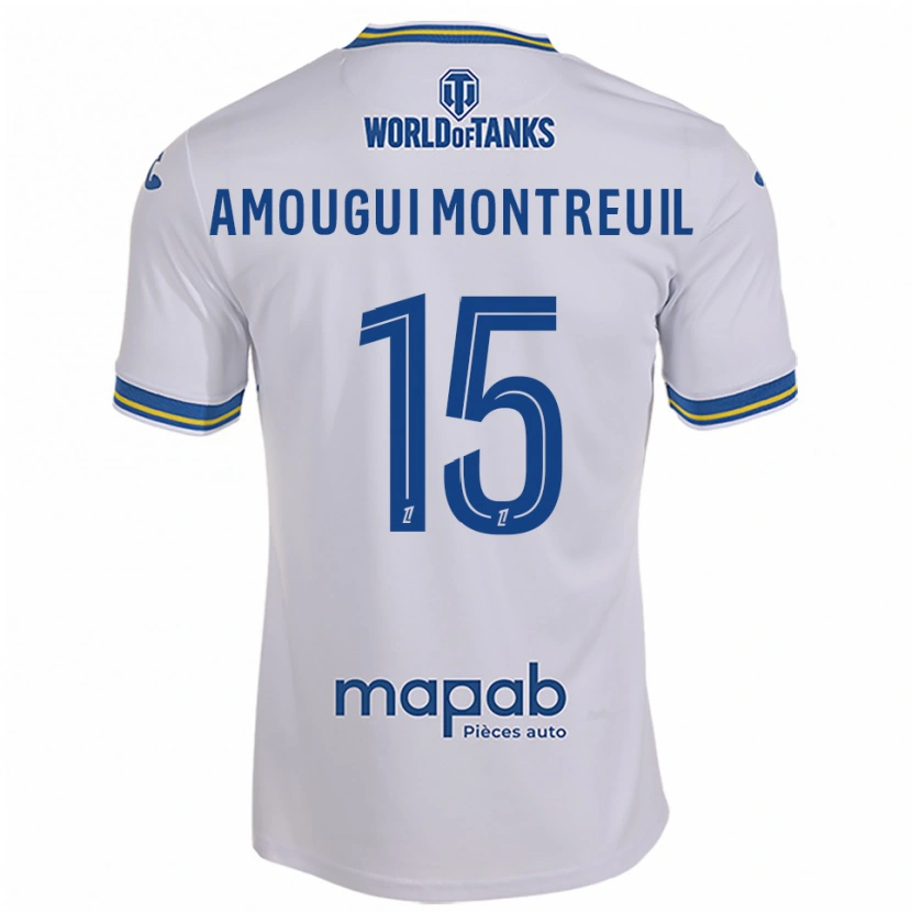 Danxen Hombre Camiseta Maceo Amougui Montreuil #15 Blanco Celeste 2ª Equipación 2025/26 La Camisa