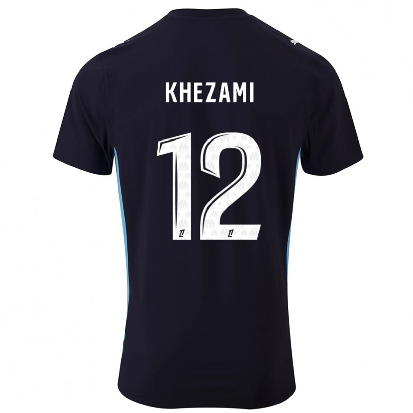 Danxen Hombre Camiseta Roselène Khezami #12 Negro Celeste 2ª Equipación 2025/26 La Camisa