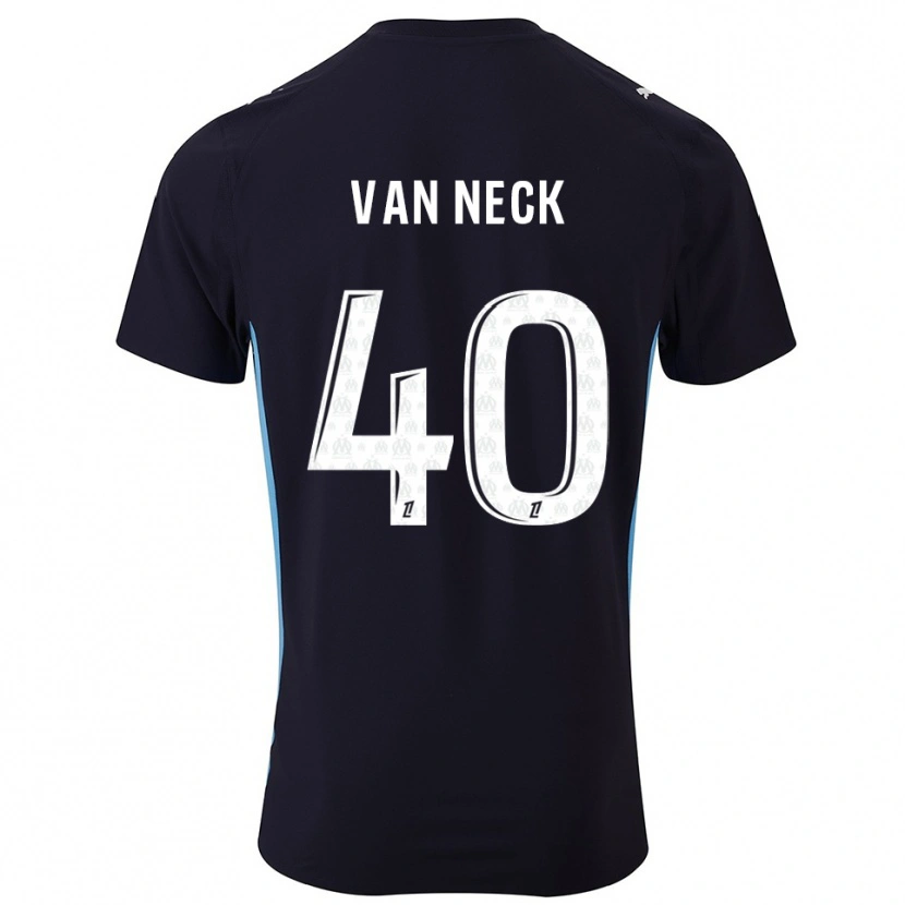 Danxen Hombre Camiseta Jelle Van Neck #40 Negro Celeste 2ª Equipación 2025/26 La Camisa