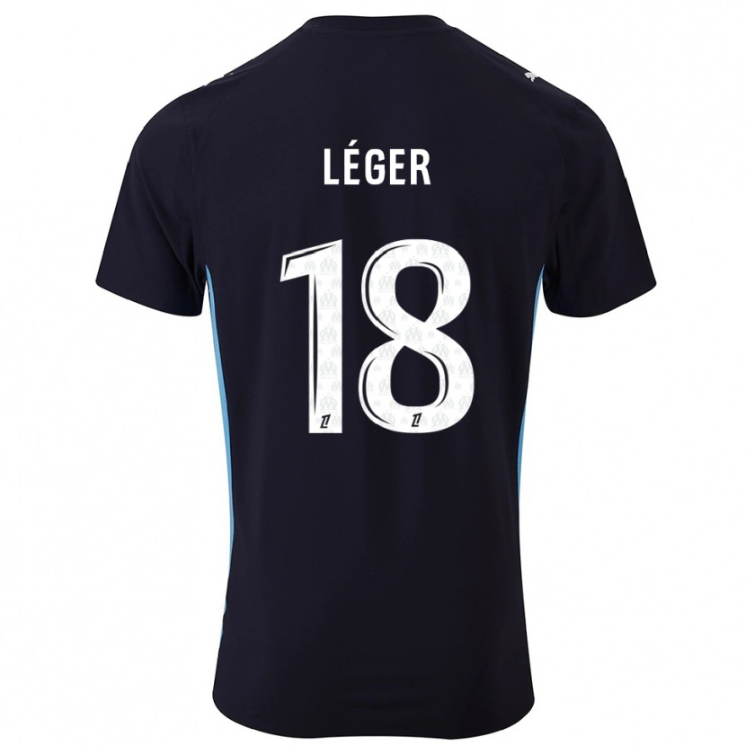Danxen Hombre Camiseta Marie-Charlotte Léger #18 Negro Celeste 2ª Equipación 2025/26 La Camisa
