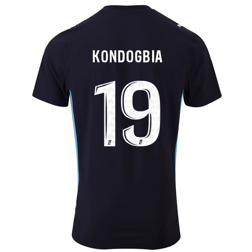 Danxen Hombre Camiseta Geoffrey Kondogbia #19 Negro Celeste 2ª Equipación 2025/26 La Camisa