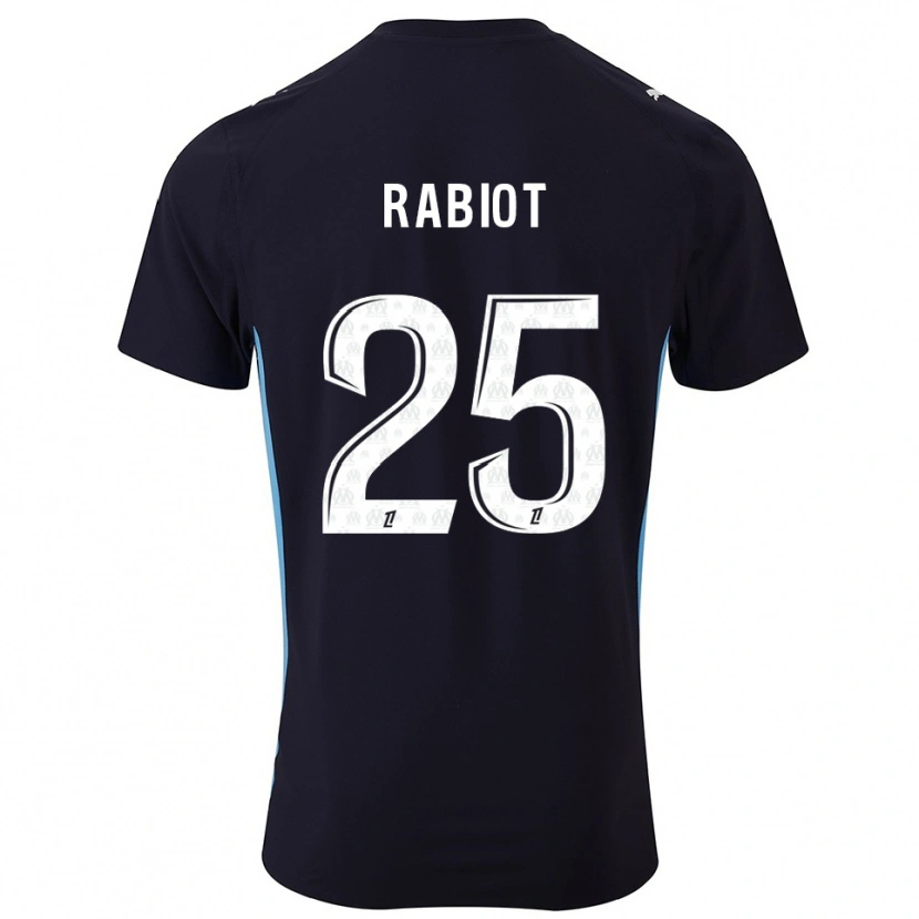 Danxen Hombre Camiseta Adrien Rabiot #25 Negro Celeste 2ª Equipación 2025/26 La Camisa