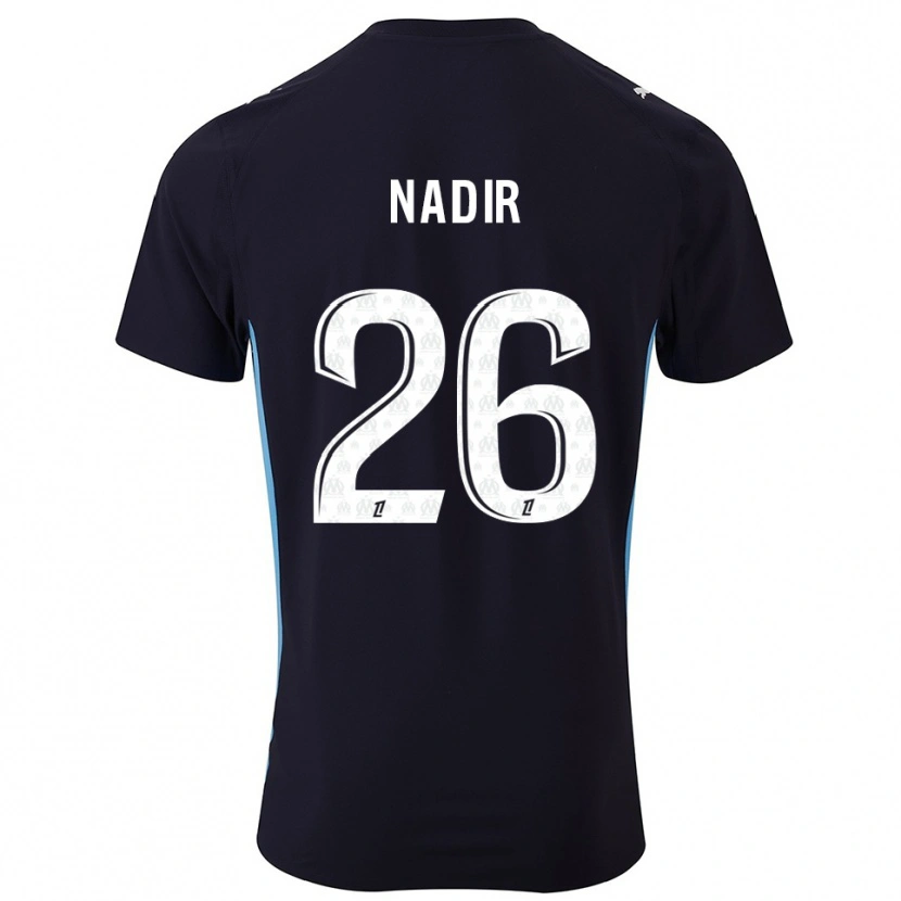 Danxen Hombre Camiseta Bilal Nadir #26 Negro Celeste 2ª Equipación 2025/26 La Camisa