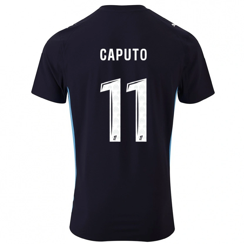 Danxen Hombre Camiseta Cindy Caputo #11 Negro Celeste 2ª Equipación 2025/26 La Camisa