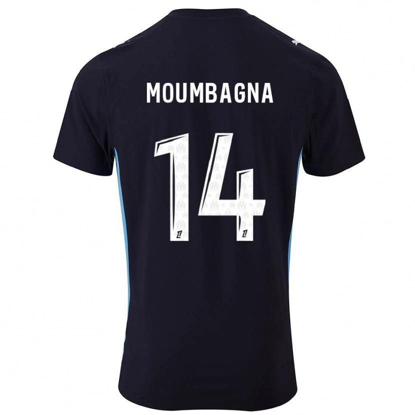 Danxen Hombre Camiseta Faris Moumbagna #14 Negro Celeste 2ª Equipación 2025/26 La Camisa