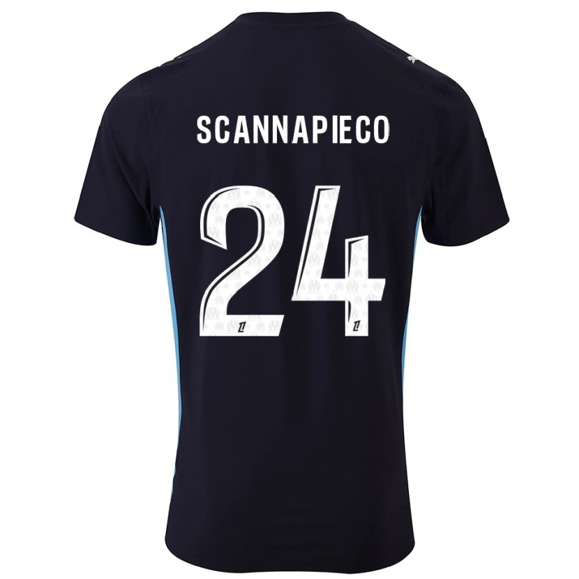 Danxen Hombre Camiseta Dona Scannapieco #24 Negro Celeste 2ª Equipación 2025/26 La Camisa