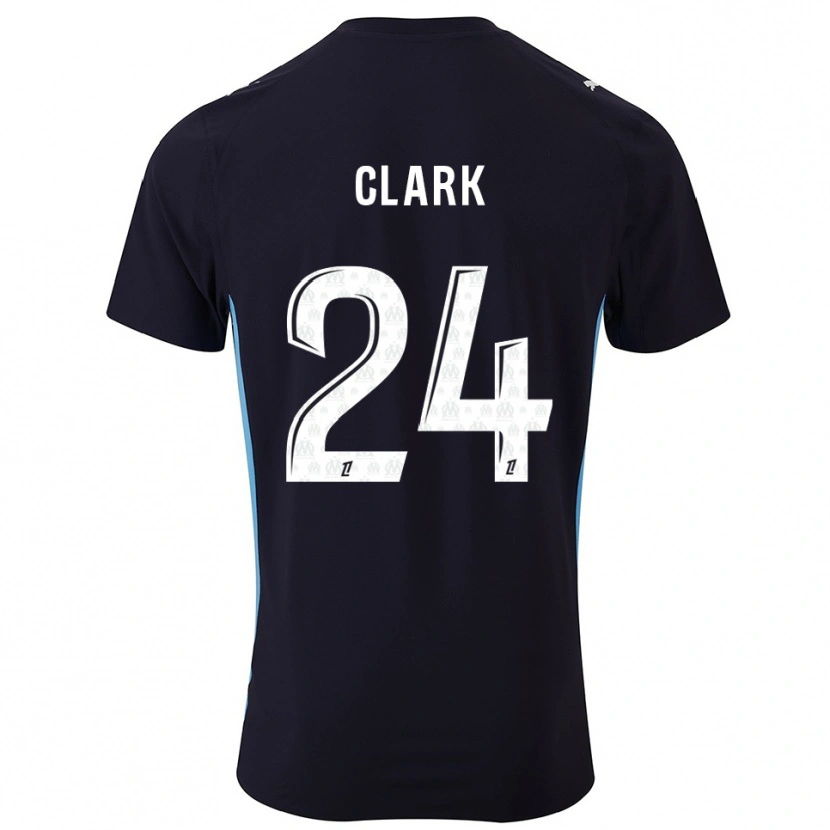 Danxen Hombre Camiseta Ashley Clark #24 Negro Celeste 2ª Equipación 2025/26 La Camisa