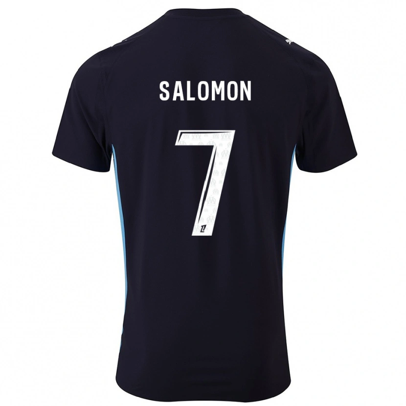 Danxen Hombre Camiseta Maëva Salomon #7 Negro Celeste 2ª Equipación 2025/26 La Camisa
