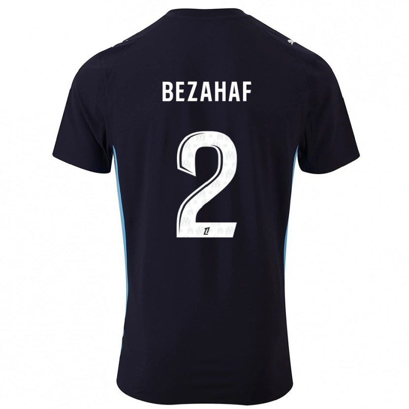 Danxen Hombre Camiseta Kelyann Bezahaf #2 Negro Celeste 2ª Equipación 2025/26 La Camisa
