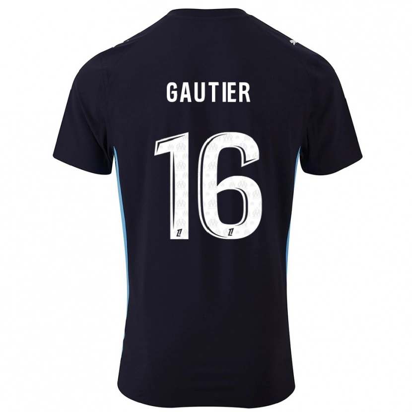 Danxen Hombre Camiseta Elisa Gautier #16 Negro Celeste 2ª Equipación 2025/26 La Camisa