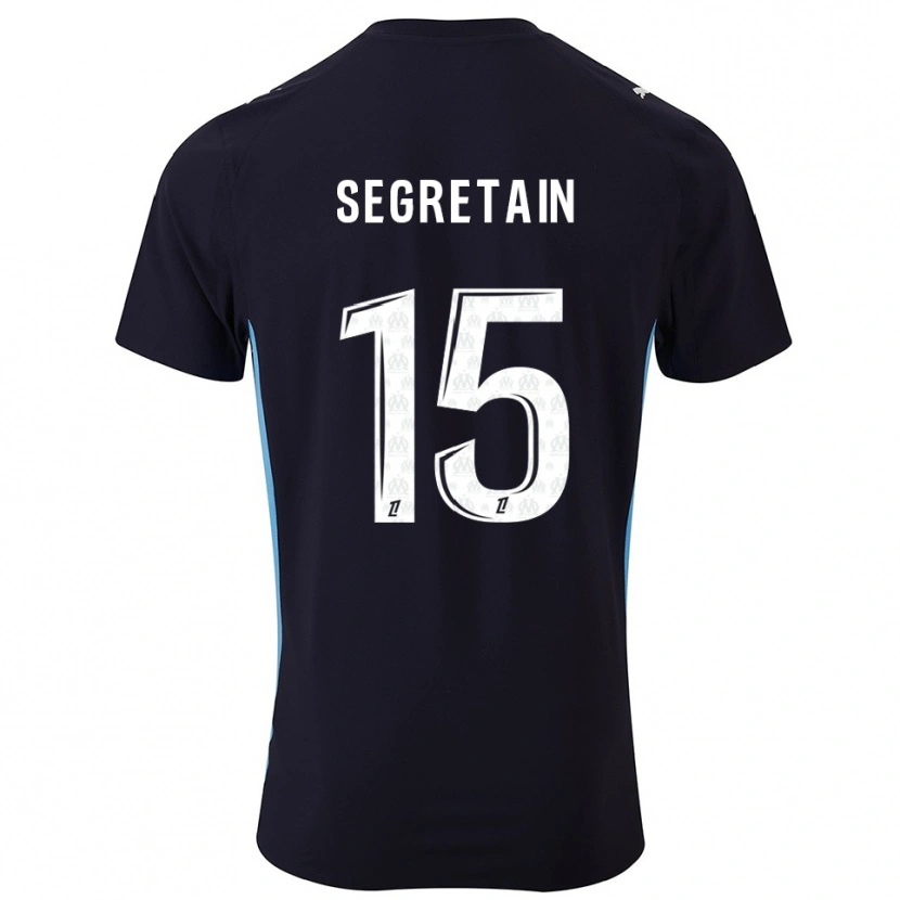 Danxen Hombre Camiseta Julie Ségrétain #15 Negro Celeste 2ª Equipación 2025/26 La Camisa
