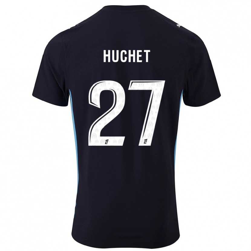 Danxen Hombre Camiseta Sarah Huchet #27 Negro Celeste 2ª Equipación 2025/26 La Camisa