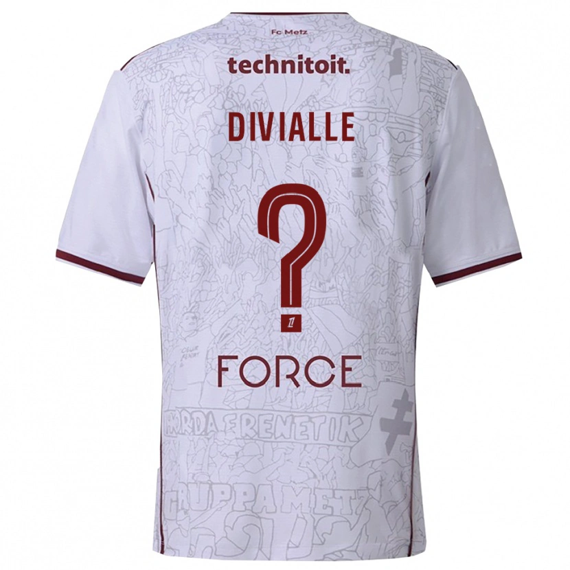 Danxen Hombre Camiseta Charles Divialle #0 Blanco Burdeos 2ª Equipación 2025/26 La Camisa